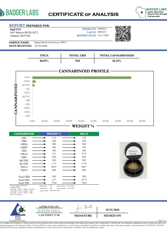 THCa live rosin